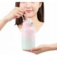 AGA RVS Thermosbeker 800ml met Rietje - Różowy