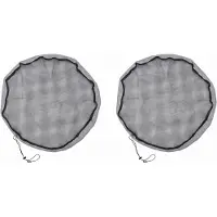 Markenlos - Afdeknet voor Regenton 120 cm - Bescherming tegen vuil en bladeren - Duurzaam polyester - Zwart 2 Stuks