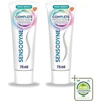 Sensodyne 2 x – Tandpasta – Complete Protection + Fresh Breath – 75 ml - Grootverpakking - Vaatwasstrips - Gevoelige Tanden - Tandpasta - Mondverzorging - Fris Adem - Tandgevoeligheid