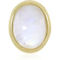 Cavill - Zilveren Hanger met 8,801 ct Ovale Regenboog Maansteen - 925 Sterling Zilver - Elegante Bezelzetting - Dames Sieraad Uit India