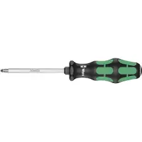 Wera Tournevis cruciforme PZ avec lame à 6 pans, Dimensions : PZ 2, Long. de la lame 100 mm, Long. totale 205 mm, Lame à 6 pans : 6 mm