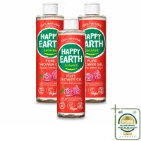 Happy Earth 3 x – Douchegel – 100% Natuurlijk Floral Patchouli – 300 ml - Wasstrips - Douchegel - Natuurlijke Douchegel - Vegan Douchegel - Patchouli Douchegel - Bloemige Douchegel