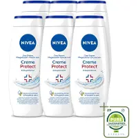 Nivea 6 x – Douchecrème – Protect – 250 ml - Grootverpakking - Vaatwasstrips - Douchecrème - Huidverzorging - Huidbescherming - Vitamine C - Vitamine E