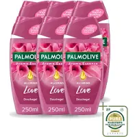 Palmolive 6 x - Douchegel - Alluring Love - Aroma Essence - 250 ml - Wasstrips - Douchegel - Geur - Hydratatie - Verzorging - Bloemige Geur