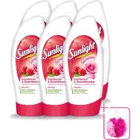 Sunlight 6 x - Douchegel - PH Neutraal - Rozen En Frambozen - 250 ml - Bulkverpakking - Douchegel - Douchemop - Zachte reiniging