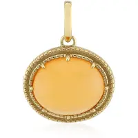 Cavill - Elegante Zilveren Hanger met 4,54 ct Carneool Cabochon - 925 Sterling Zilver Verguld - Ovale Madagaskar Edelsteen - Warme Kleur Sieraad