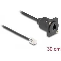 DeLOCK D-Type RJ10 cable plug to jack black 30 cm