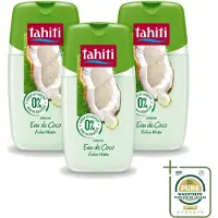 Tahiti 3 x - Douchegel - Kokos Water - 0% Kleurstof - 250 ml - Wasstrips - Douchegel Kokos Water - Kokos Water Douchegel - Hydraterende Douchegel - Zachte Huid - Huid Verzorging