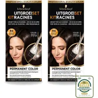 Schwarzkopf 2 x - Uitgroeiset - Donkerbruin - Wasstrips - Haarverf - Uitgroeispray - Donkerbruin Haar - Kleurbeurt - Haarkleur
