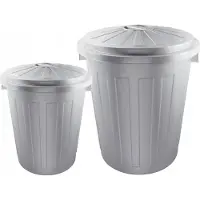 Keeeper Vuilnisbakken Set 23L + 50L met Deksel - Grijs