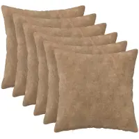 vidaXL Kussen met kussen HEERLEN 6 st Taupe Microfiber Fleece