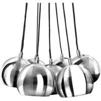 Azzardo Noa 7-lichts chromen hanglamp met witte bolder