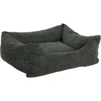 Flamingo kattenbed, rechthoekig, donkergroen, afmetingen: 80 x 67 x 22 cm