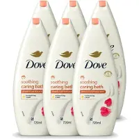 Dove 6 x – Badcrème – Soothing Almond Oil & Hibiscus – 720 ml - Voordeelverpakking - 6 stuks