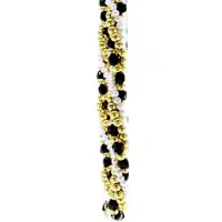 Cavill - Luxe Zilveren Halsketting - 925 Sterling Zilver Verguld - 47,88 ct Zwarte Spinel - Elegant met Witte Zoetwaterparels & Gouden Hematiet
