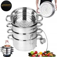Zilner Stoompan Set RVS 5 Delig 24cm 6L - Geschikt voor Inductie