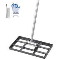 Famanu – Grond Egalisatie Hark met 78 Inch Handvat, 17 x 25 cm Basisplaat, Roestbestendig Staal