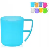 Epewex Merkloos Plastic Beker met Oor - 400ml - Vaatwasmachinebestendig
