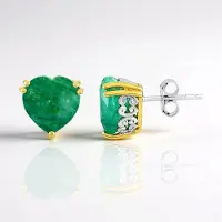 Cavill - Zilveren Oorbellen - 925 Sterling Zilver met Palladium - Hartvormige Smaragd uit Zambia 6,05 ct - Elegante Luxe Oorbellen Dames