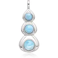 Cavill - Zilveren hanger 925 sterlingzilver met Larimar 2,85 ct - Blauwe Larimar cabochon - Caribische elegante sieraden