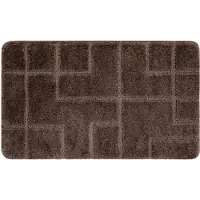Dywany Łuszczów Zachte Antislip Badkamermat 50x80 cm - Bruin met Lijnen