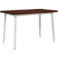 vidaXL 120 x 70 x 75 cm Massief Acacia Hout Donkerbruin en Wit