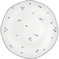 Bastion Collections Ontbijtbord Blauwe Madeliefjes Hart 23 cm