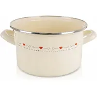 Orion Emmeren Pan 4L 22cm Cream Hartjes - Inductie & Vaatwasserbestendig