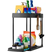 Famanu – Keukenorganizer, uittrekbaar, onder de wastafel, 1 stuk, zwart