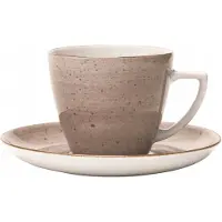 Lubiana Beige Porseleinen Kop en Schotel 350 ml