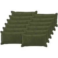 vidaXL Kussen met kussen HOUTEN 12 st Groen Microfiber Fleece