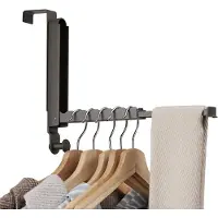 Famanu – Opvouwbaar droogrek voor kleding, intrekbaar en geschikt voor over de deur, grijs, 1 stuk