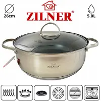 Zilner Lage Brede Pan met Marmercoating - 26cm, 5.0L