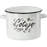 Chomik Emmeren Pan 5,5L 22cm Wit 'Ik Kook Met Passie'