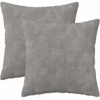 vidaXL Kussen met kussen HEERLEN 2 st Lichtgrijs Microfiber Fleece