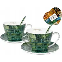Queen Isabell Set van 2 Mokken met Schotel, 250 ml, Impressonistische Tuin