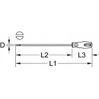 Ks Tools 1591107 Platte schroevendraaier Kopbreedte: 5.5 mm Koplengte: 300 mm DIN 5265