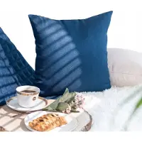 Markizeta Blauwe Decoratieve Kussenhoes Visgraat 40x40 cm