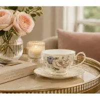 Marco polo Porcelana Filiżanka 250ml - Bloemendesign met Gouden Rand