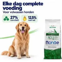 Monge Natural Superpremium - Hondenbrokken - Maxi adult - Rijk aan kip - 15 kg