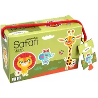Barbo Toys Safari Puzzel Box - 3 Puzzels met 6, 9, 12 Stukjes