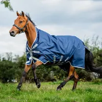 Horseware Bravo 12 Wug Lite 0g Navy/Titanium Grijs & Zilver 69_5'9"