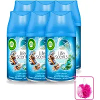 Air Wick 6 x - Luchtverfrisser Navulling - Turquoise Oase - Automatische Spray - 250 ml - Bulkverpakking - Geurverspreiding - Douchemop - Frisse geur
