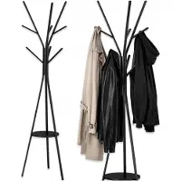 Memflow Stabiele Kapstok Boom met Plank - Zwart Metaal - 178cm