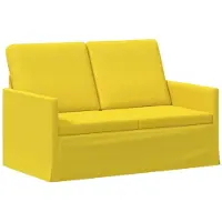 vidaXL - 2-zitsbank - Licht - Geel - 130 - x - 81 - x - 82 - cm - Stof