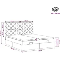 vidaXL Ottomanbed met matras en LED-verlichting, zwart, 180 x 200 cm, met stoffen bekleding