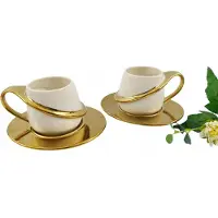 ZELLERFELD Gouden Ring Koffieservies 12 Delig - Elegant Porselein