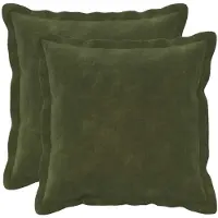 vidaXL Kussen met kussen HOUTEN 2 st Groen Microfiber Fleece