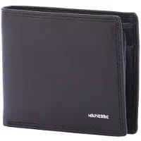 Navigare herenportemonnee echt leer blauw zwart donkerbruin Black B UNICA 9x11x2.5 cm