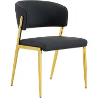 Merax Set Van 2 Moderne Eetkamerstoelen – Zwart Kunstleer – Goudkleurig Metalen Onderstel – Gepolsterde Zitting En Rugleuning